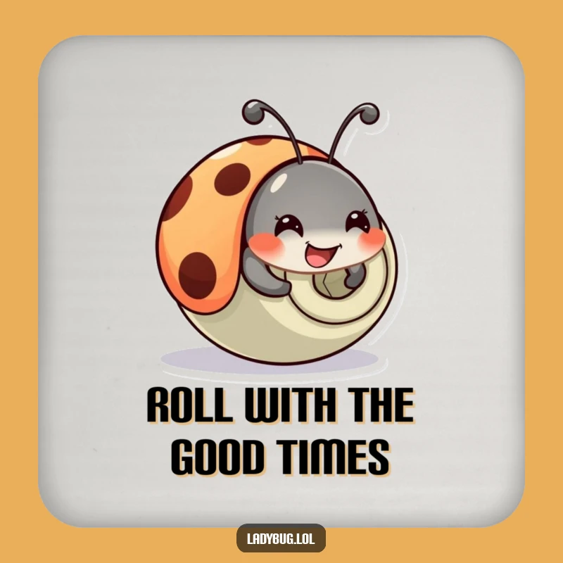 Funny Ladybug Tumble Coaster: Comical Bug Drink Protector, Unique Funny Gift