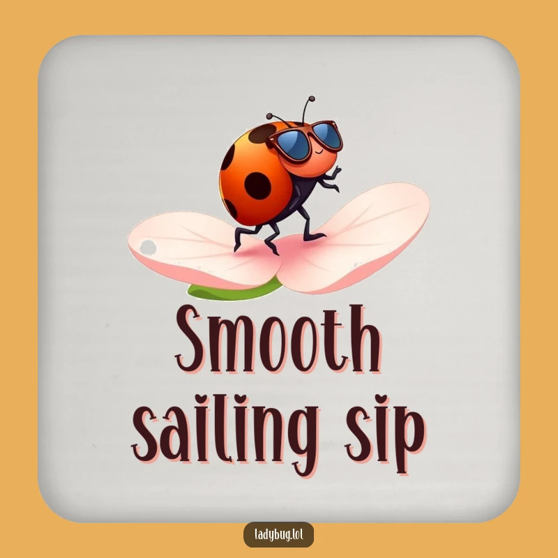 Funny Jogging Ladybug Sunglasses Coaster - Cool Surface Protection