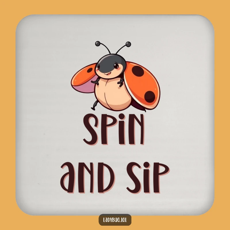 Funny Spinning Ladybug Coaster: Whimsical Table Protection, Unique Funny Gift