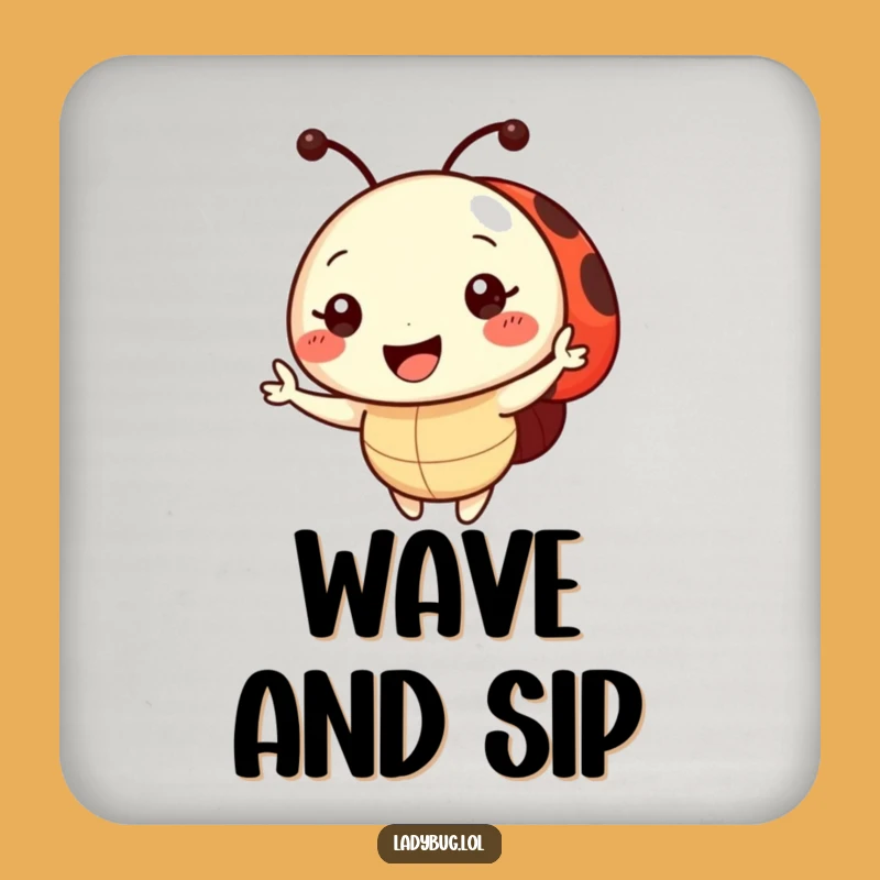 Funny Ladybug Wave Coaster: Protect Surfaces with a Smiling Character, Ideal Funny Gift