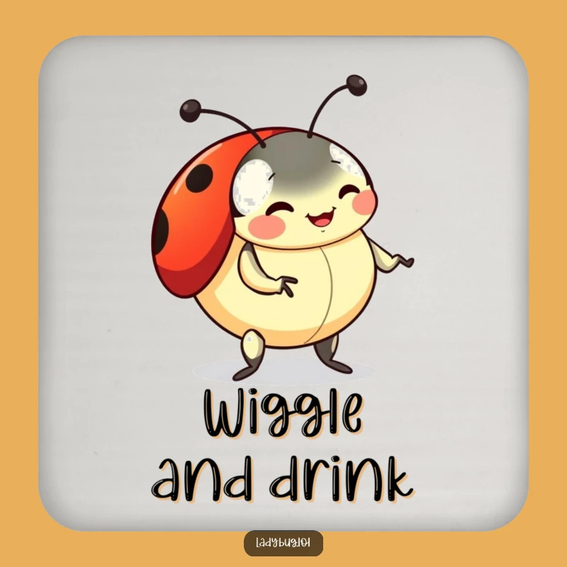 Funny Ladybug Dance Drink Coaster: Protect Surfaces With This Wiggling Decor