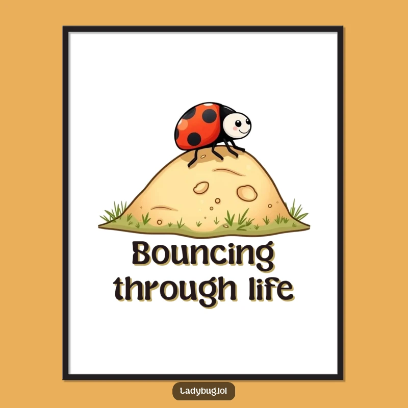 Funny Ladybug Rolling Hill Poster - Bring Playful Art Home