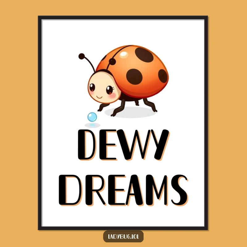 Funny Playful Ladybug Poster - Whimsical Wall Art to Spark Joy & Delight