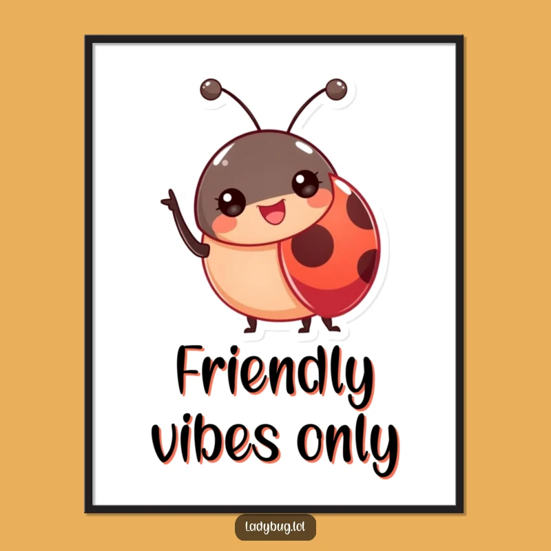 Funny Ladybug Antennae Poster: Cheerful Wall Art for Homes