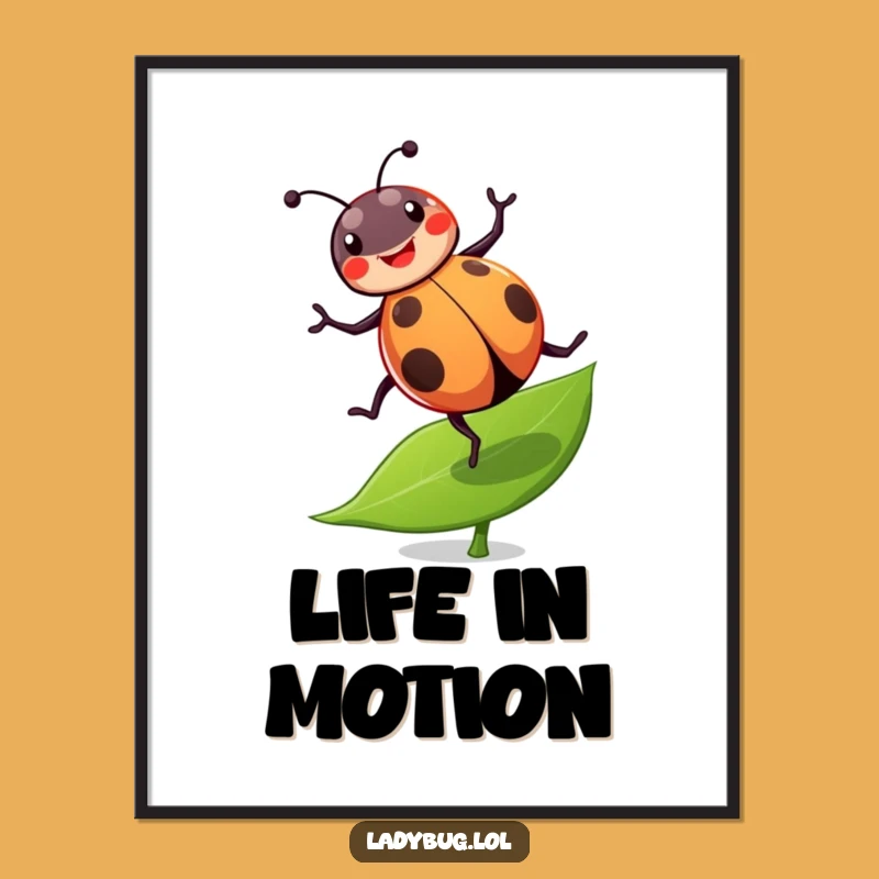 Funny Ladybug Cartwheel Poster: Adorn Walls With This Joyful Acrobat Art