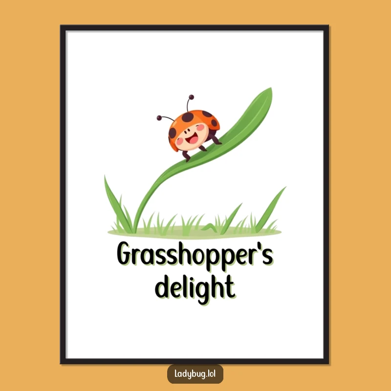 Funny Ladybug Grass Poster - Radiant Wall Art