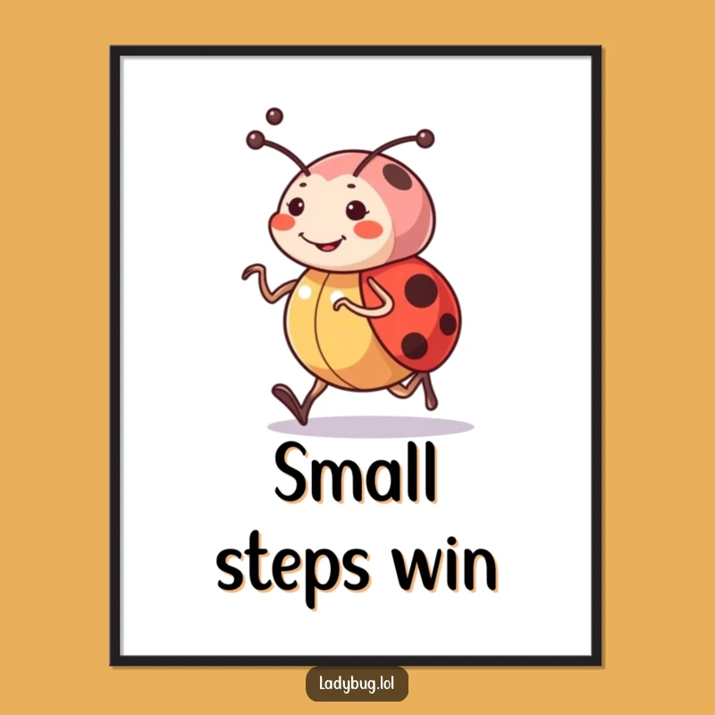 Funny Ladybug Jogger Poster - Vibrant, Cheerful Insect Art Print Gift