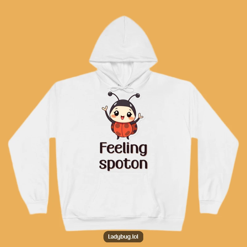 Funny Happy Ladybug Hoodie: Cozy Waving Bug Comfort