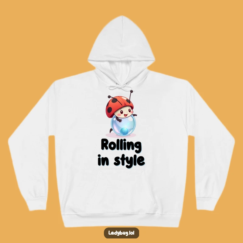 Funny Ladybug Hoodie: Rolling Marble Comfort, Cozy & Humorous Gift
