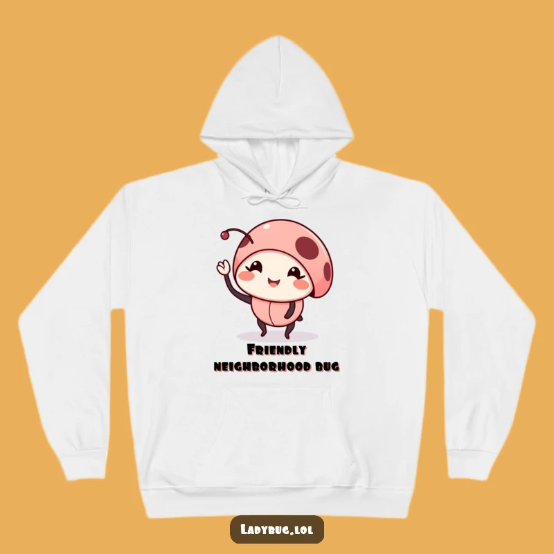 Funny Smiling Ladybug Hoodie: Cozy Waving Bug Sweatshirt Gift