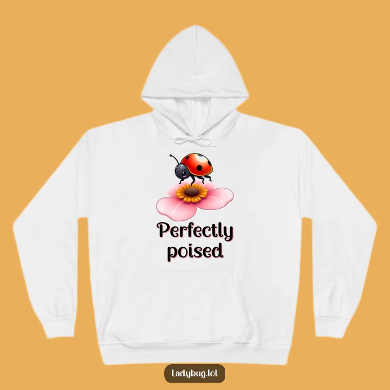 Funny Tiny Ladybug Hoodie - Cozy Petal Balance, Warm Gift