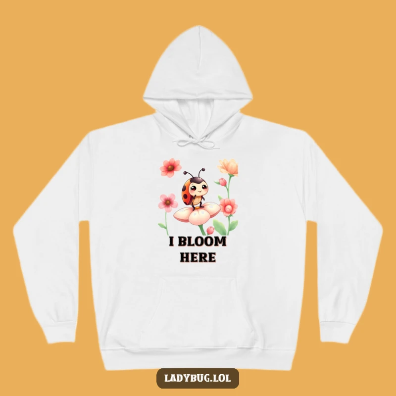 Funny Winking Ladybug Flower Hoodie: Cozy Proud Insect's Humor Gift
