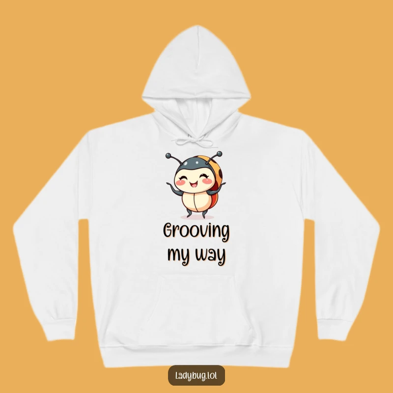 Cozy Funny Smiling Ladybug Shimmy Hoodie - Warm Comfort and Happy Vibes