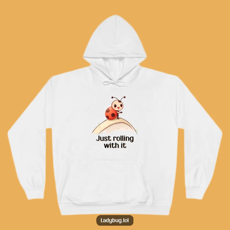 Funny Ladybug Roll Hoodie: Cozy Up with Playful Character Action, Ideal Funny Gift
