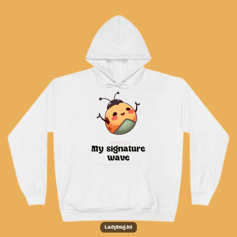Funny Ladybug Hoodie: Cozy Up With This Enthusiastic Waving Insect Sweatshirt