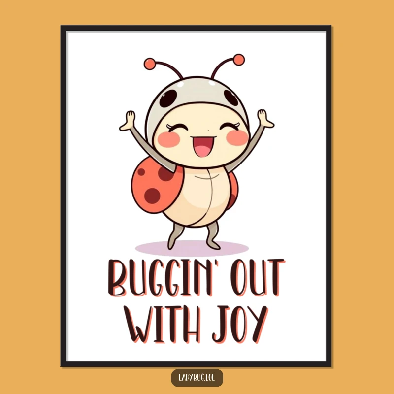Funny Dancing Ladybug Free Printable Wall Art - Hilarious Downloadable Decor!