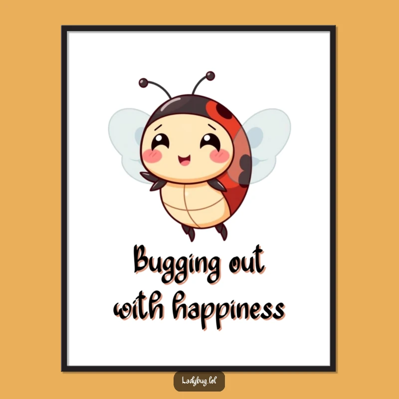 Free Printable Cheerful Ladybug Wall Art - Funny Downloadable Extra Wings Art for Your Home
