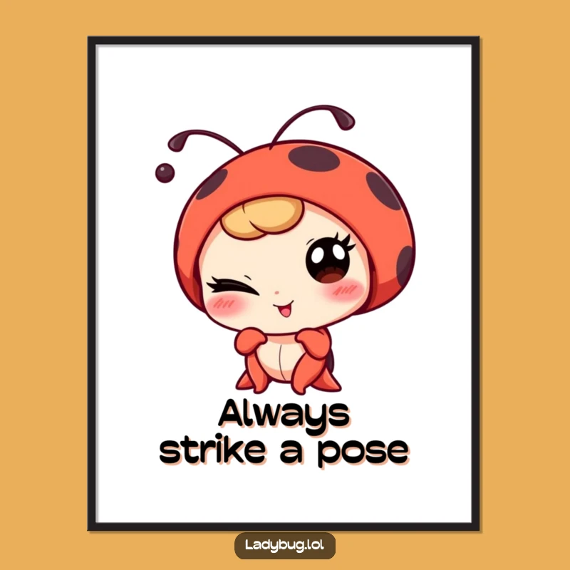 Free Printable Funny Ladybug Portrait Wall Art - Humorous Downloadable Decor