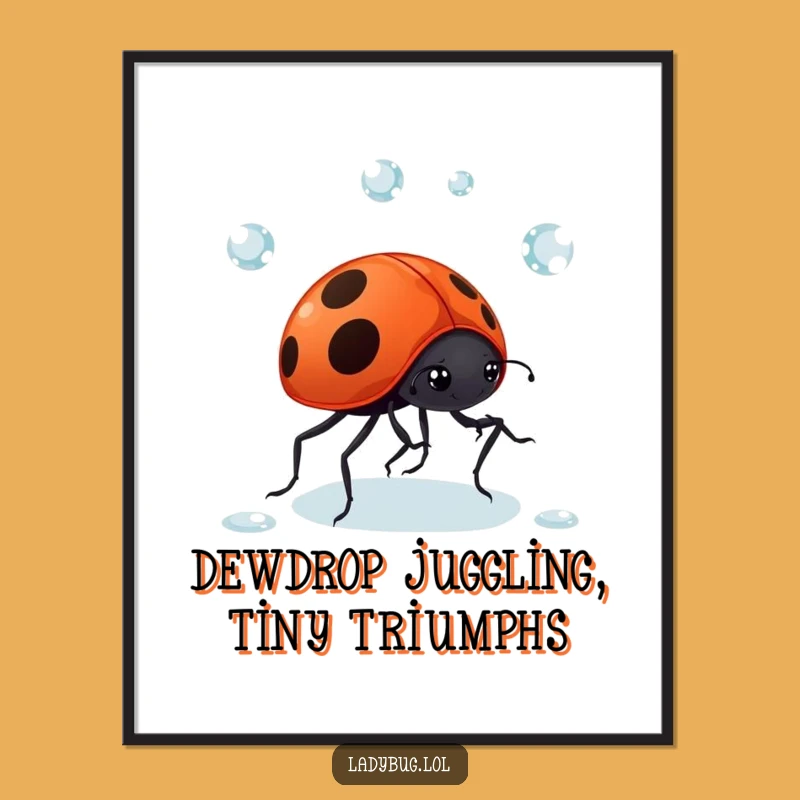 Free Printable Juggling Ladybug Wall Art: Funny Downloadable Home Decor