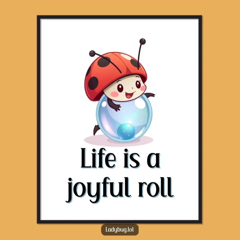 Free Printable Ladybug Wall Art - Rolling Marble Humorous Downloadable Decor