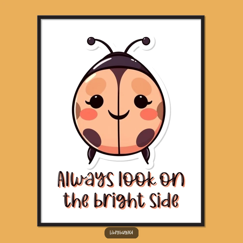 Free Printable Wall Art: Smiley Ladybug Face Funny Downloadable Decor!