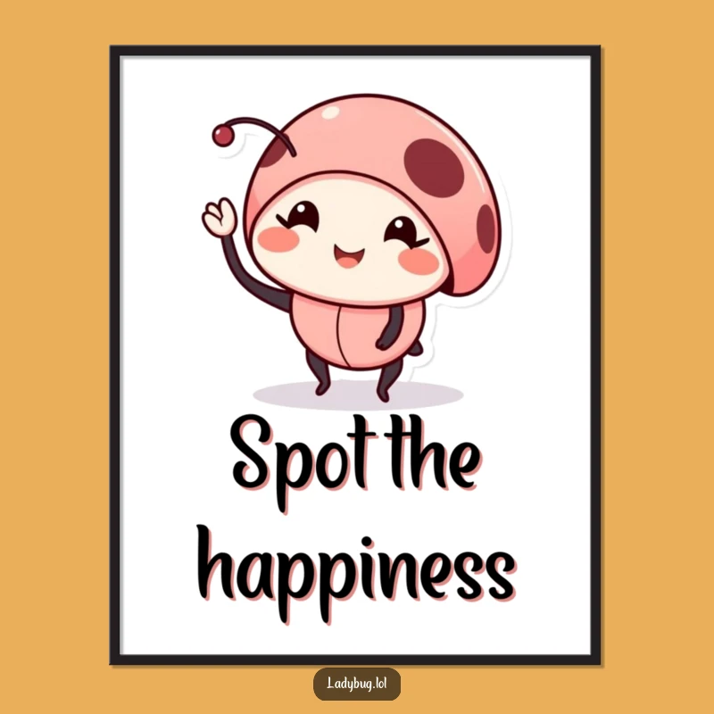 Free Printable Wall Art: Smiling Ladybug, Cute Downloadable Art for a Cheerful Room