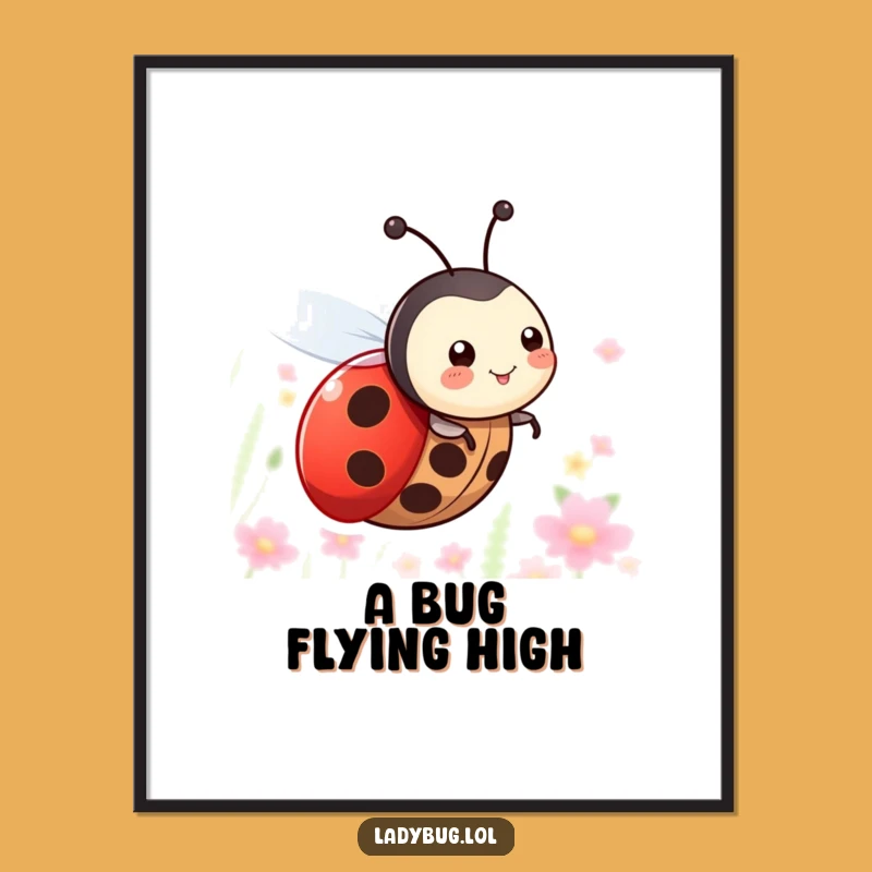 Free Printable Wall Art: Zooming Ladybug Joy, Funny Downloadable Decor for Your Space