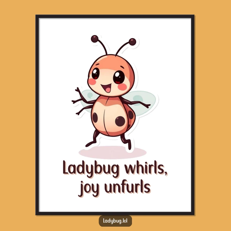 Funny Free Printable Ladybug Wall Art - Joyful Spin Downloadable Decor