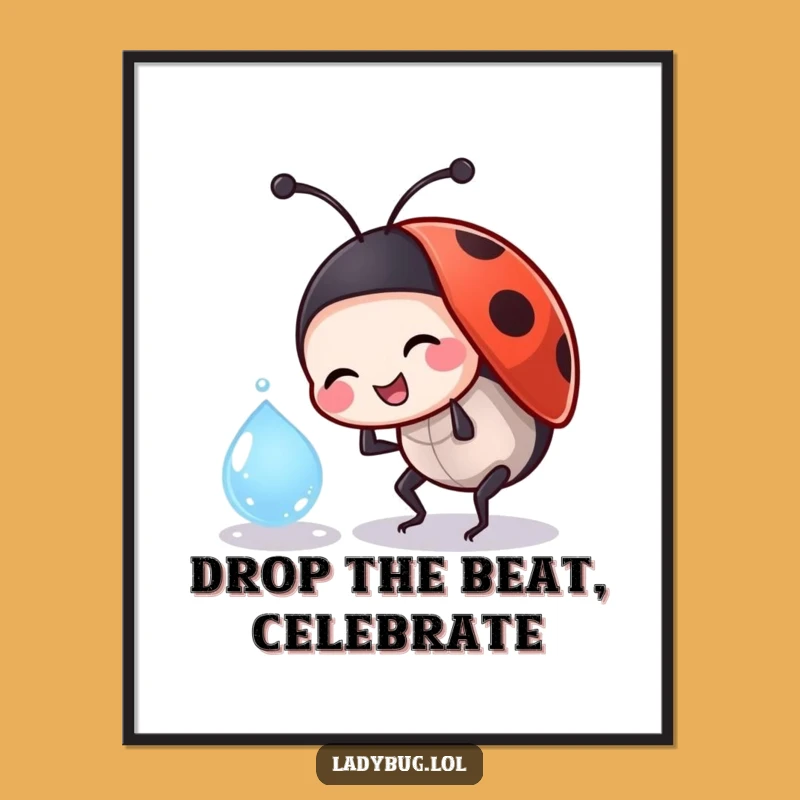 Funny Ladybug Dewdrop Bump Free Printable Wall Art - Hilarious Downloadable Decor!