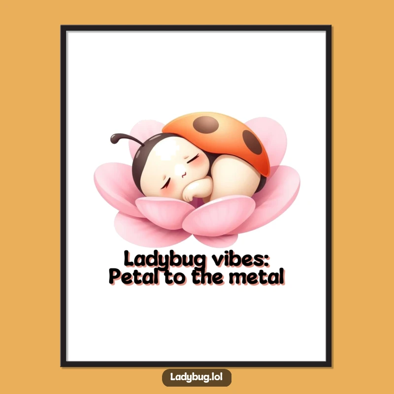 Funny Ladybug Free Printable Wall Art: Peaceful Napper Art, Downloadable Gift!