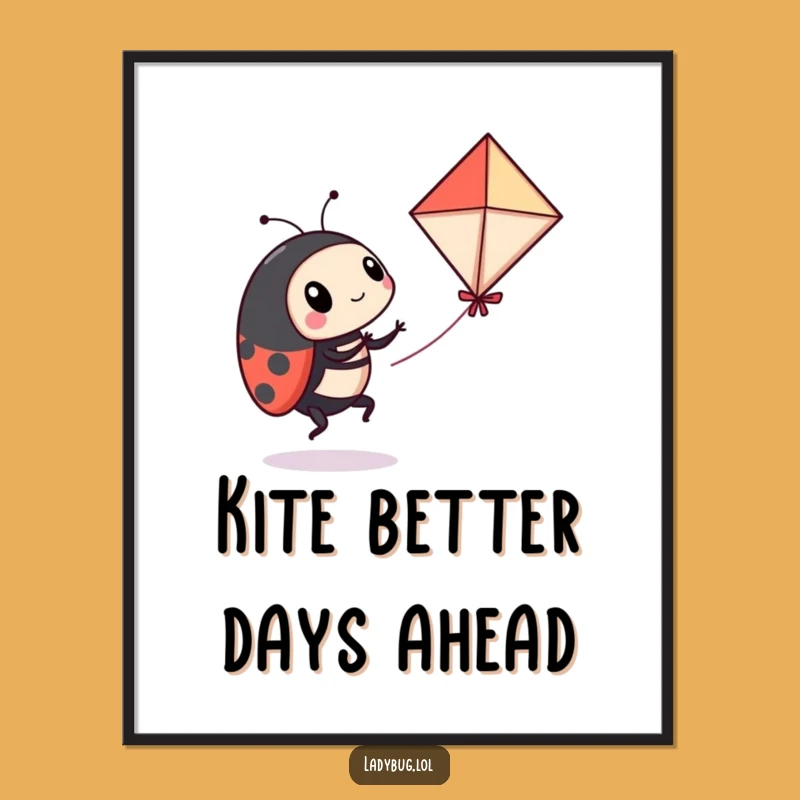 Free Printable Wall Art: Ladybug Kite Chaos - Humorous Downloadable Decor