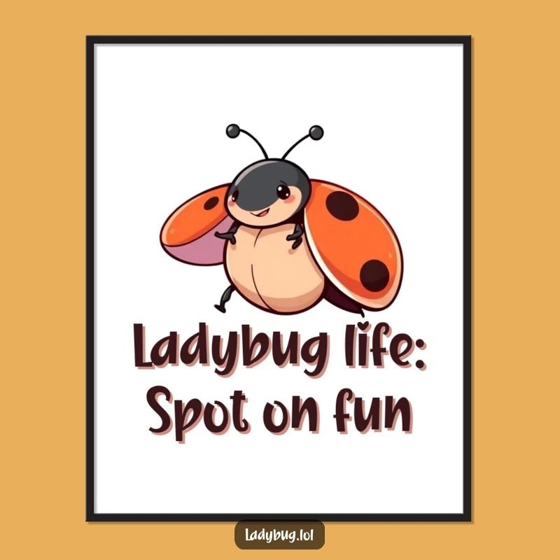 Funny Ladybug Free Printable Wall Art: Spinning Joy Art, Downloadable Gift!