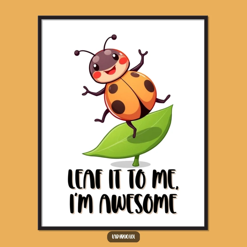 Funny Free Printable Wall Art: Ladybug Cartwheel Fun, Humorous Downloadable Decor