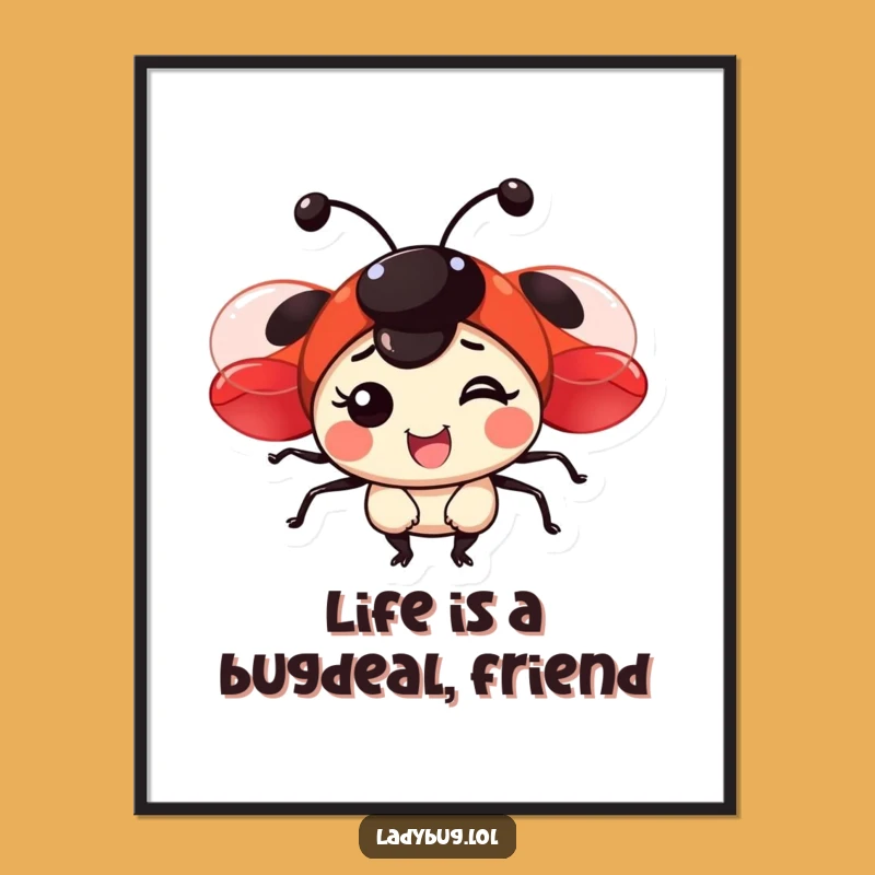 Free Printable Joyful Ladybug Wall Art: Funny Downloadable Decor for a Happy Home
