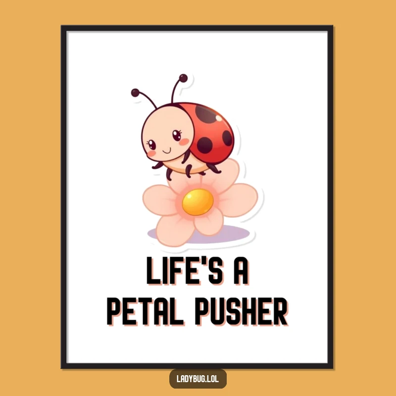 Funny Free Printable Wall Art: Playful Ladybug Bouncing, Whimsical Downloadable Decor for Home
