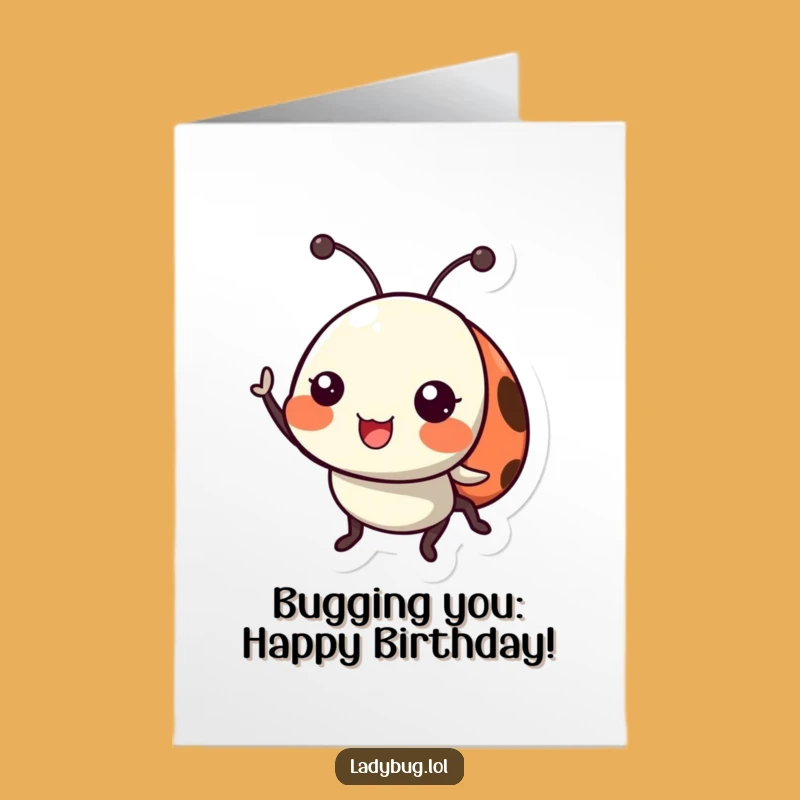 Free Printable Happy Ladybug Birthday Card: Cheerful Wishes Downloadable Gift