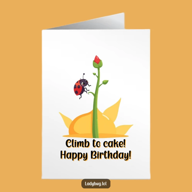 Free Printable Birthday Card: Determined Ladybug for an Uplifting Birthday