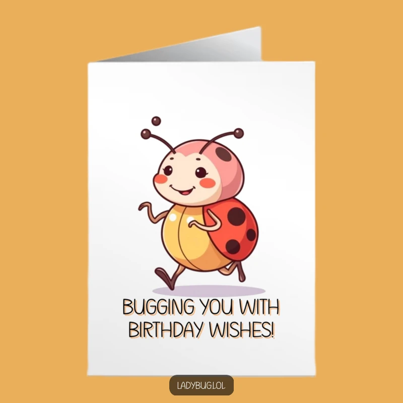 Free Printable Birthday Card: Cheerful Ladybug Jogging Fun, Hilarious Downloadable Gift