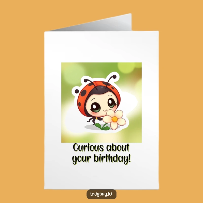Free Printable Birthday Card: Curious Ladybug Explores, Downloadable Fun Gift!