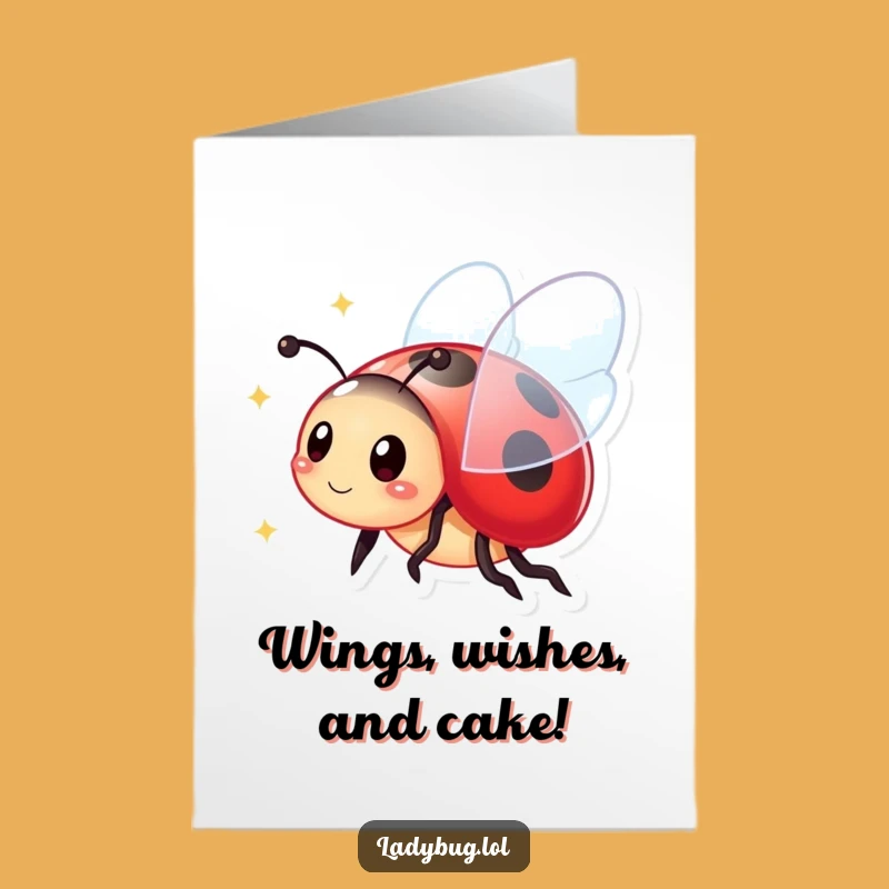 Free Printable Birthday Card Funny Ladybug Flying Sparkle Downloadable Gift