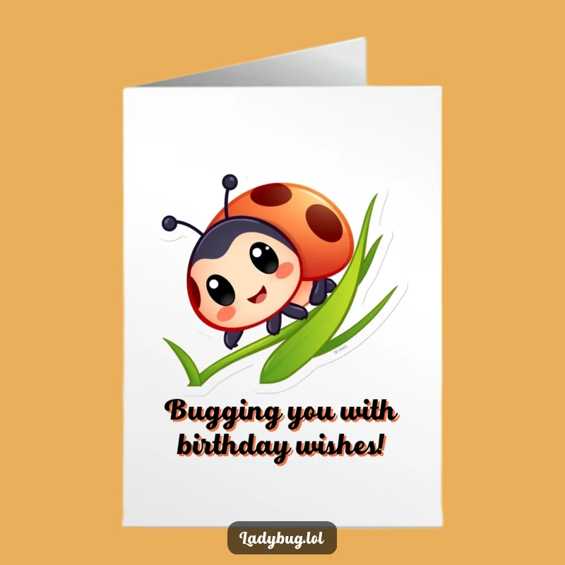 Free Printable Birthday Card: Funny Ladybug Sliding - Hilarious Downloadable Gift