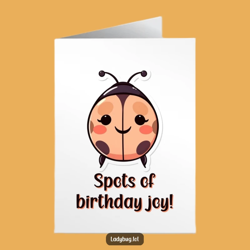 Free Printable Birthday Card: Smiley Ladybug Face Funny Downloadable Gift!