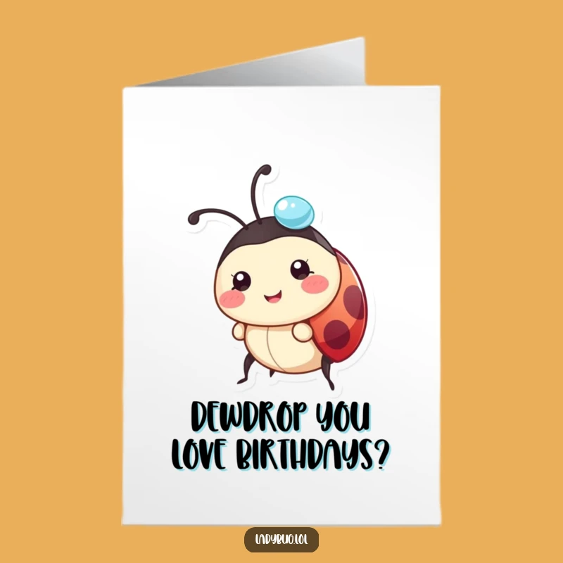 Free Printable Ladybug Birthday Card - Dewdrop Head Funny Downloadable Gift