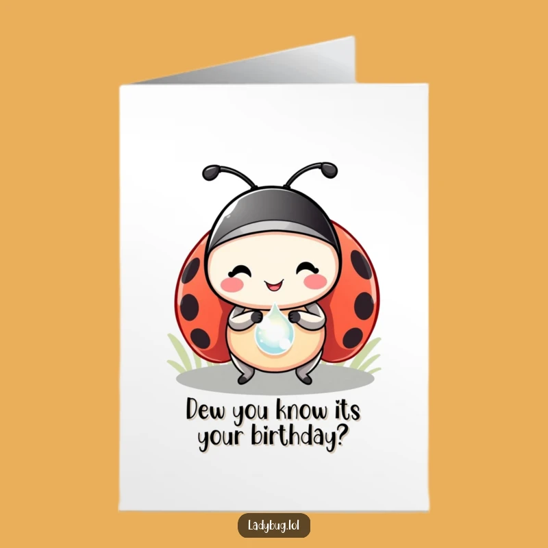Free Printable Ladybug Birthday Card: Funny Dewdrop Prize Downloadable Gift