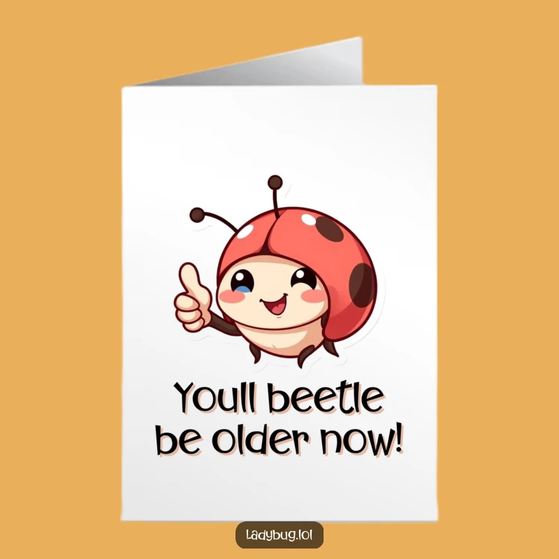 Free Printable Ladybug Birthday Card: Funny Thumbs Up Downloadable Gift