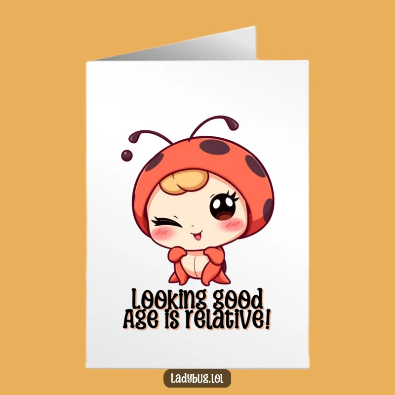 Free Printable Winking Ladybug Birthday Card - Funny Downloadable Gift for Her