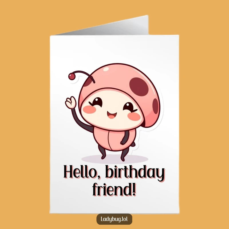 Free Printable Birthday Card: Smiling Ladybug, Cute Downloadable Gift for a Sweet Celebration
