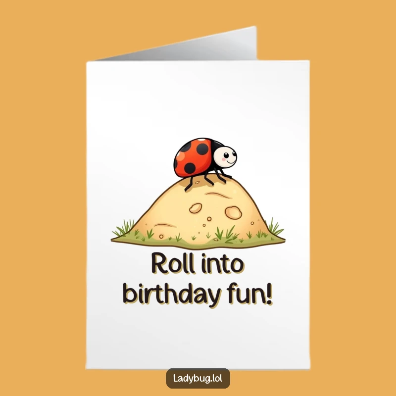 Free Printable Ladybug Birthday Card: Rolling Bug Fun, DIY Downloadable Gift