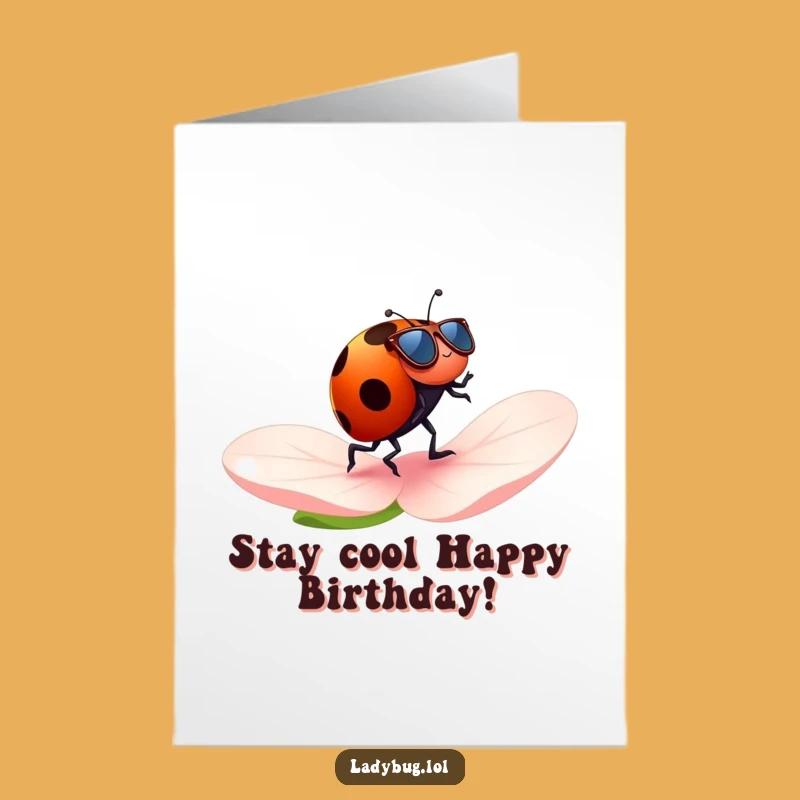 Free Printable Birthday Card: Cool Ladybug Jogging - Fun Downloadable Wishes