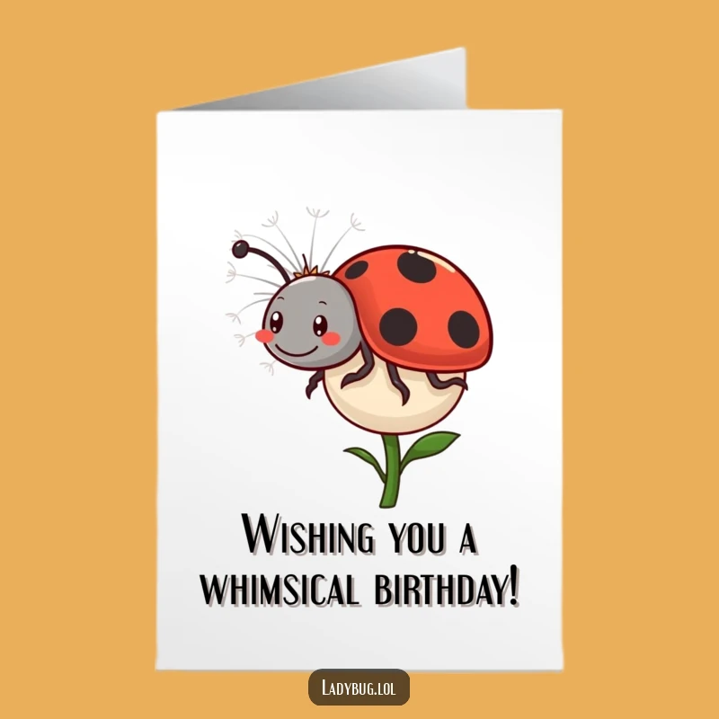 Free Printable Ladybug Birthday Card: Funny Downloadable Gift Ride